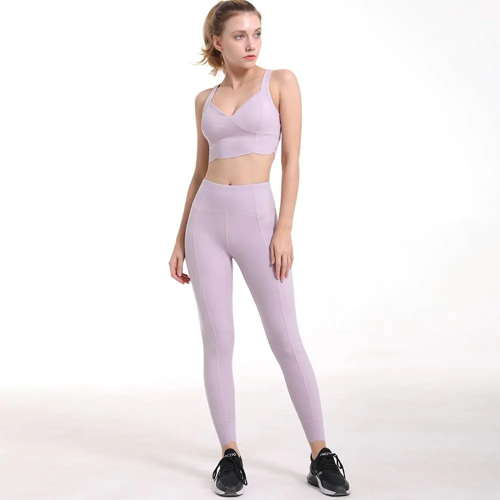 Reversible Nylon Workout and Yoga Apparel in Nude