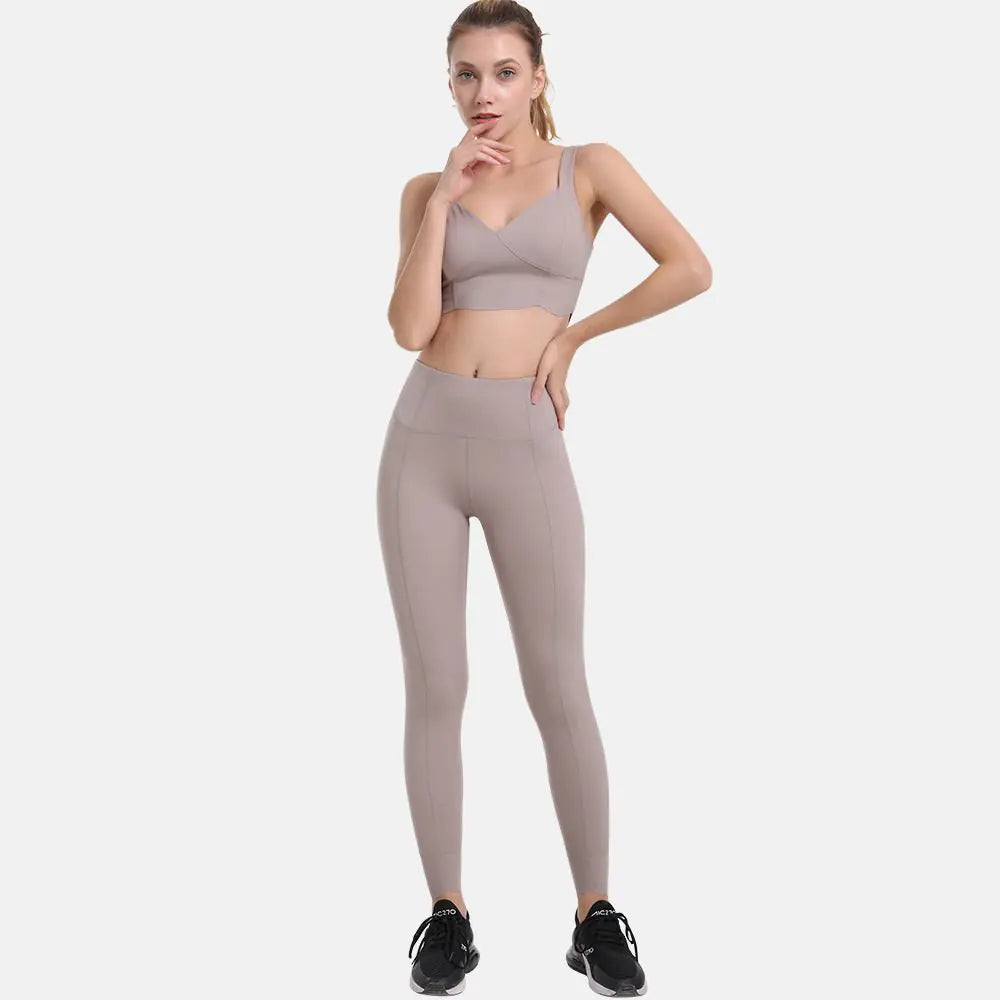 Reversible Nylon Workout and Yoga Apparel in Nude
