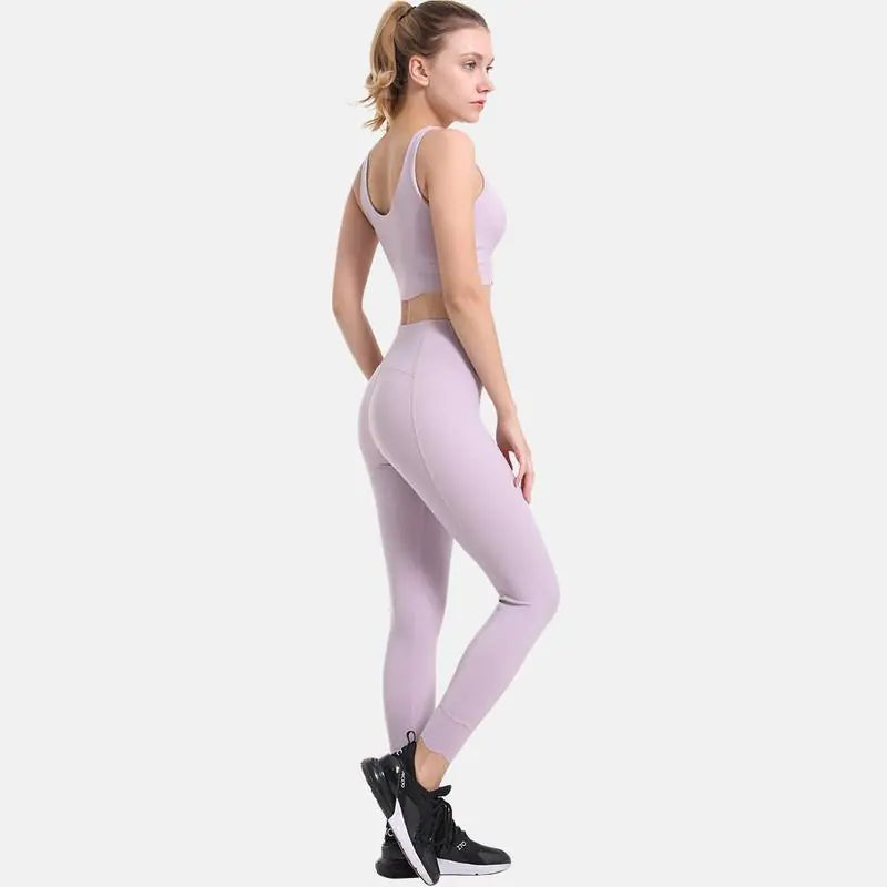 Reversible Nylon Workout and Yoga Apparel in Nude