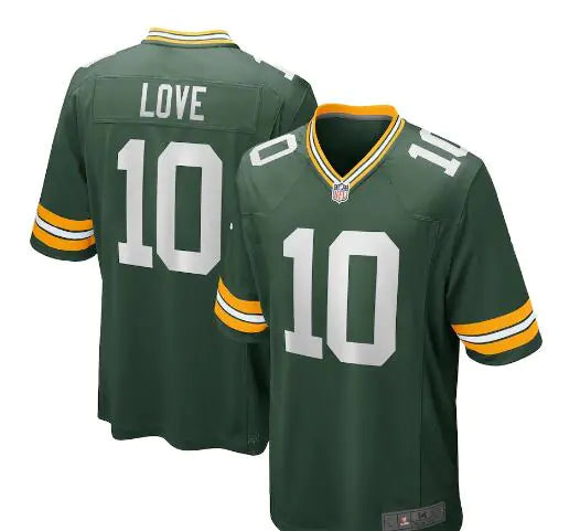 Green Curve Packers #9 Watson Jersey #10 Love Football Jersey